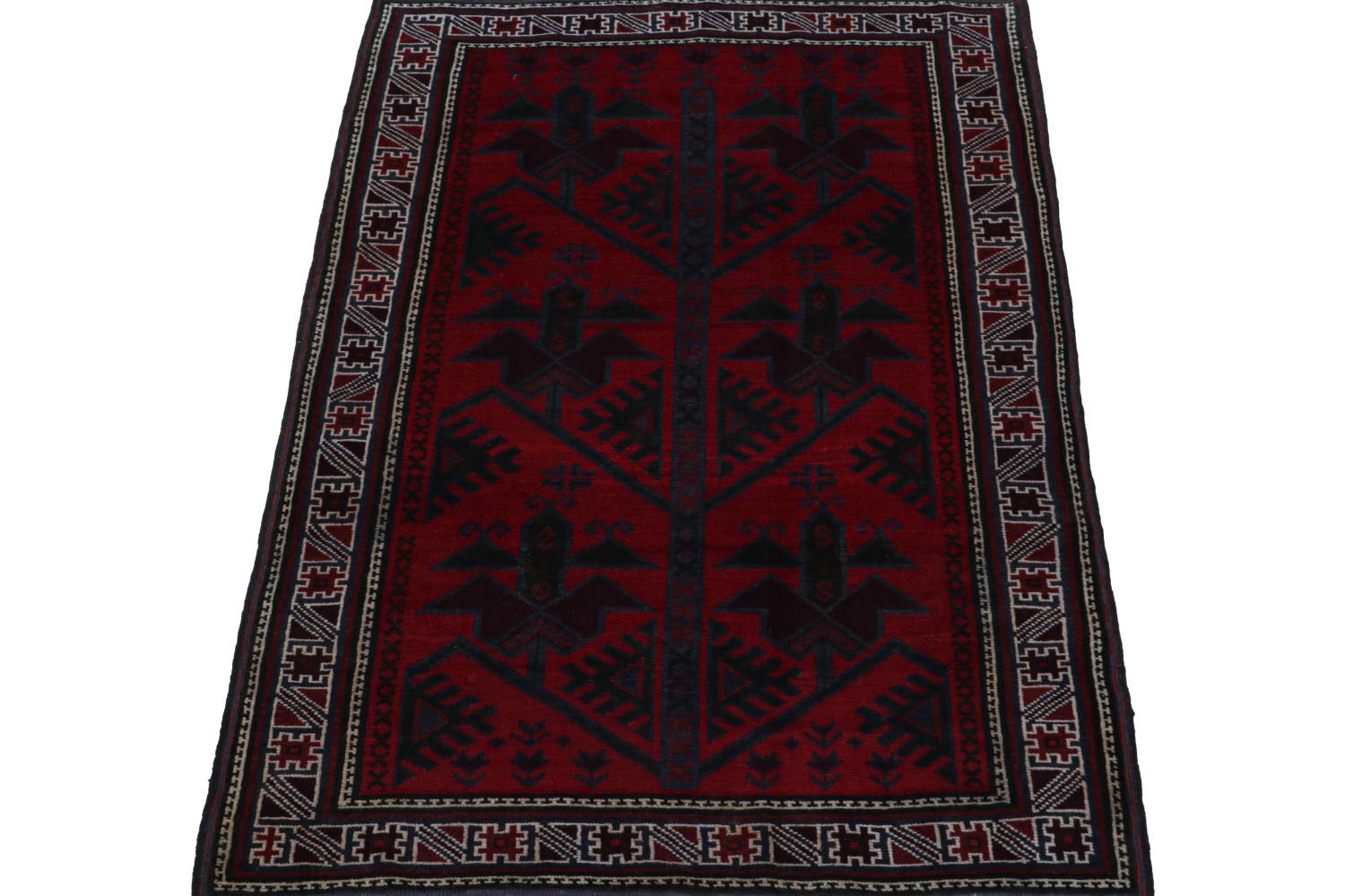 Vintage Baluch Tribal Rug with Geometric Patterns