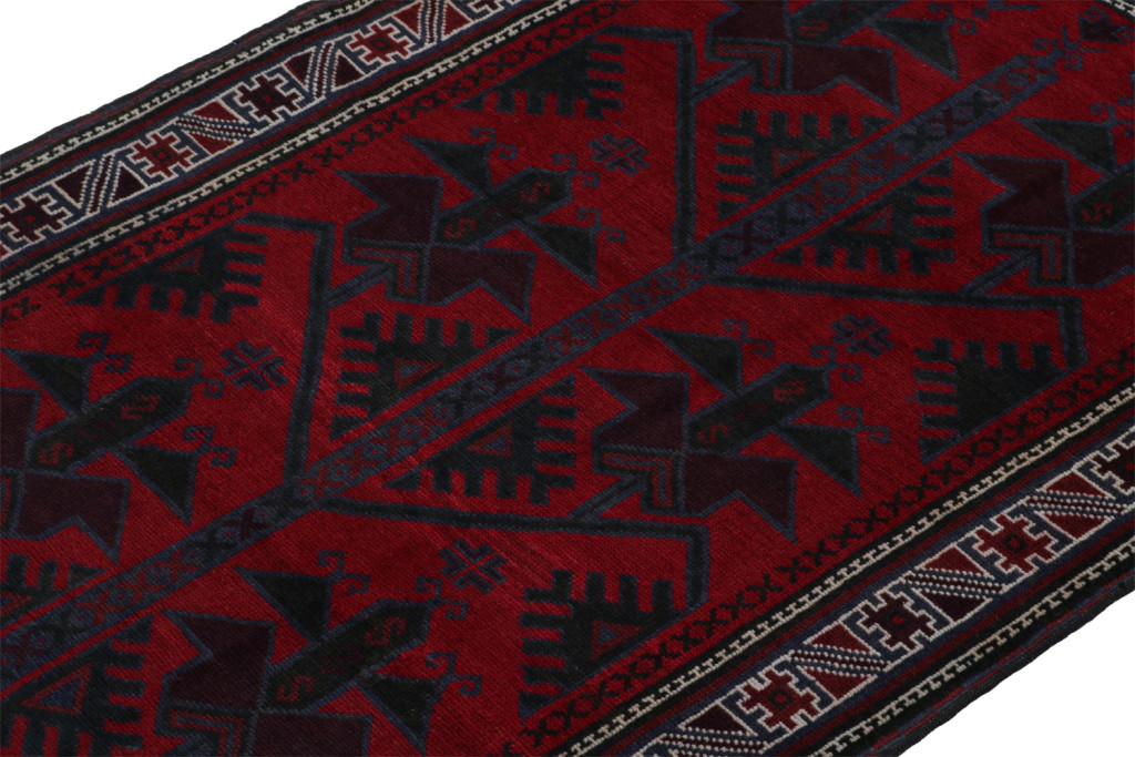 Vintage Baluch Tribal Rug with Geometric Patterns