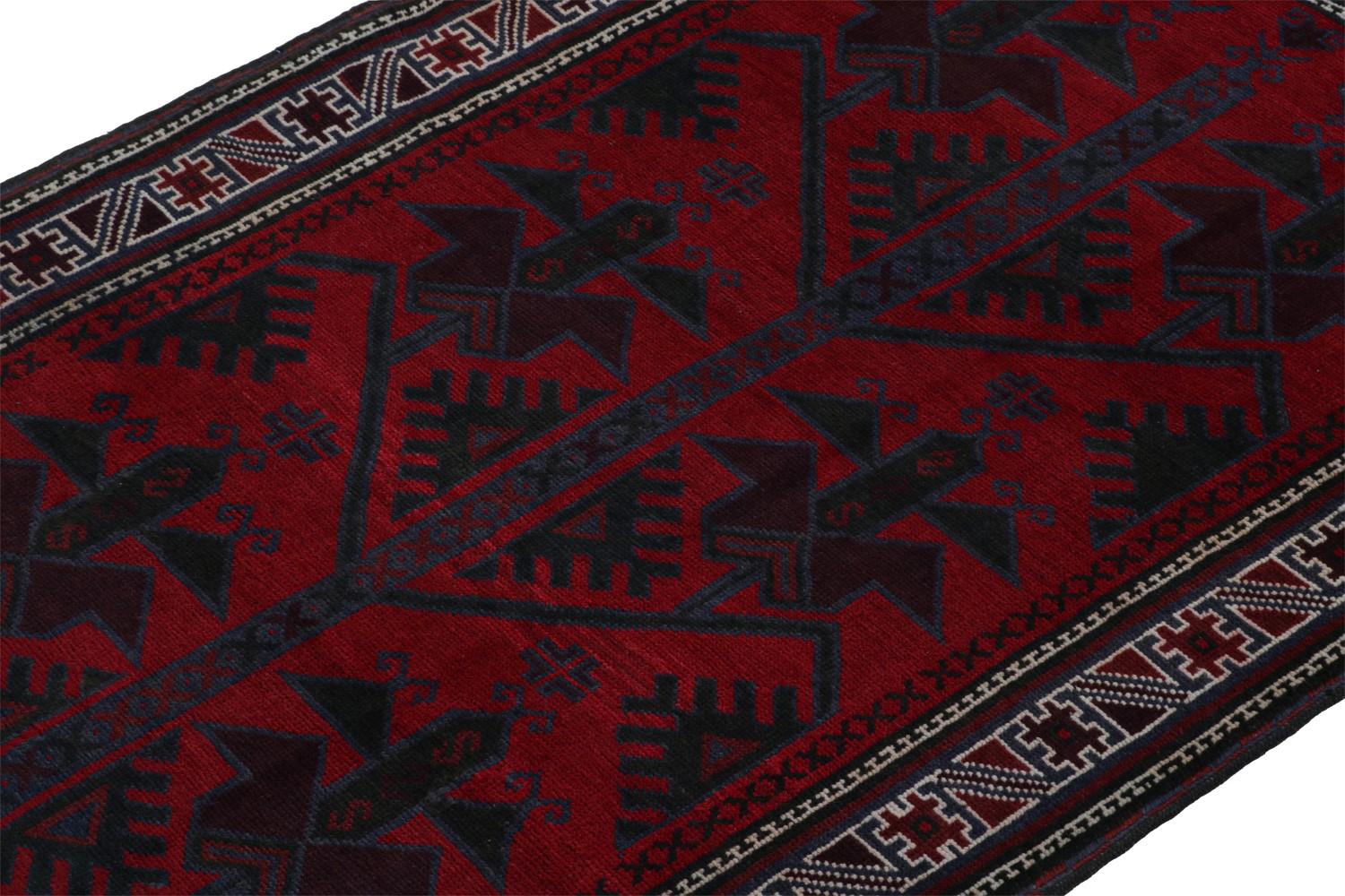 Vintage Baluch Tribal Rug with Geometric Patterns