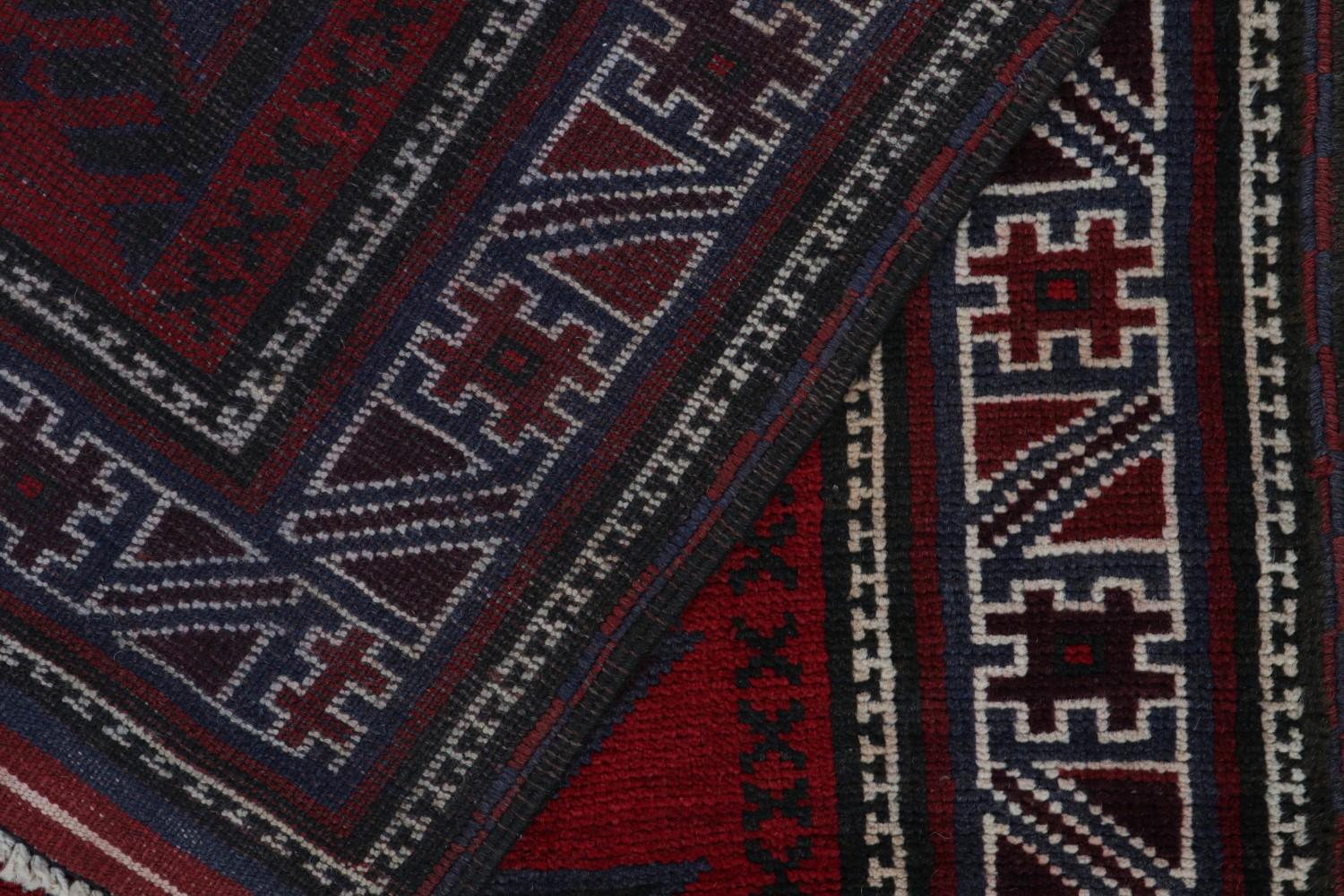 Vintage Baluch Tribal Rug with Geometric Patterns