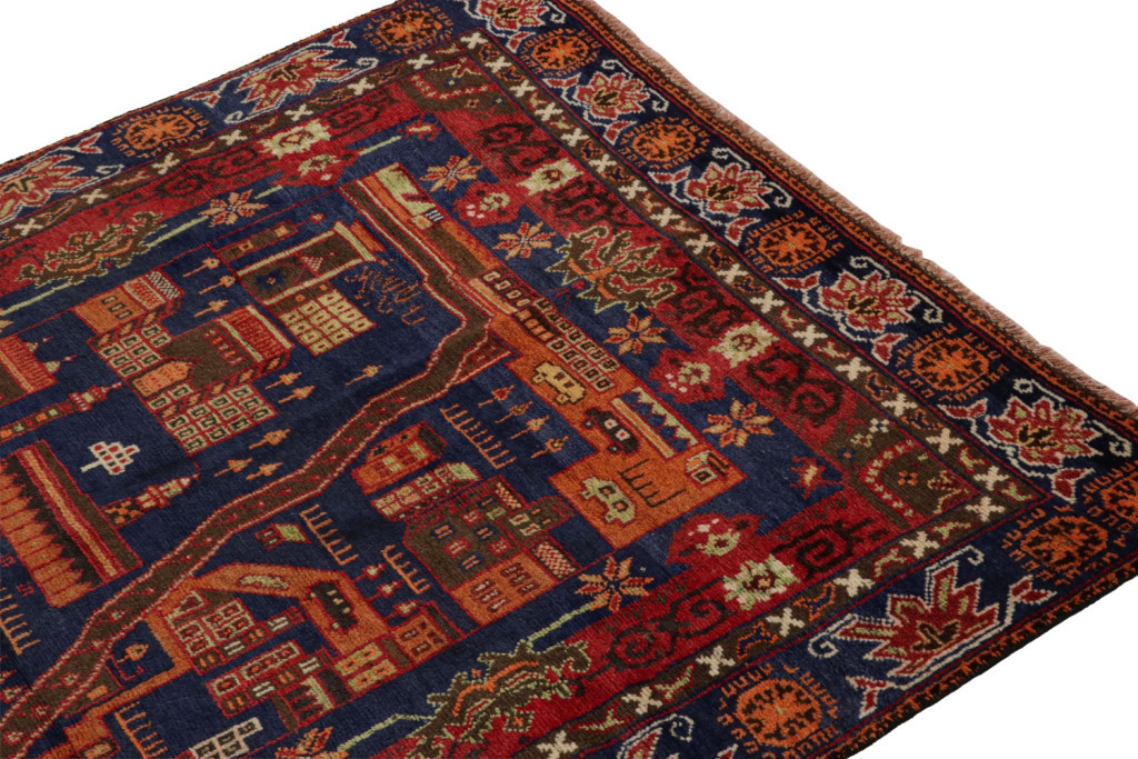 Rare Vintage Baluch Rug with Pictorial