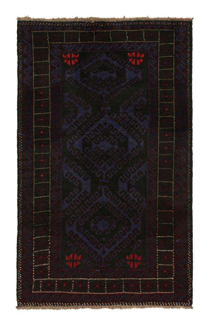 Blue Vintage Baluch Tribal Runner Rug