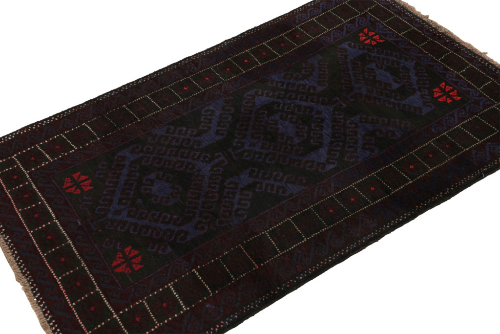 Blue Vintage Baluch Tribal Runner Rug