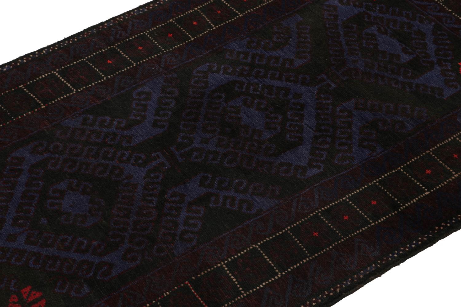 Blue Vintage Baluch Tribal Runner Rug