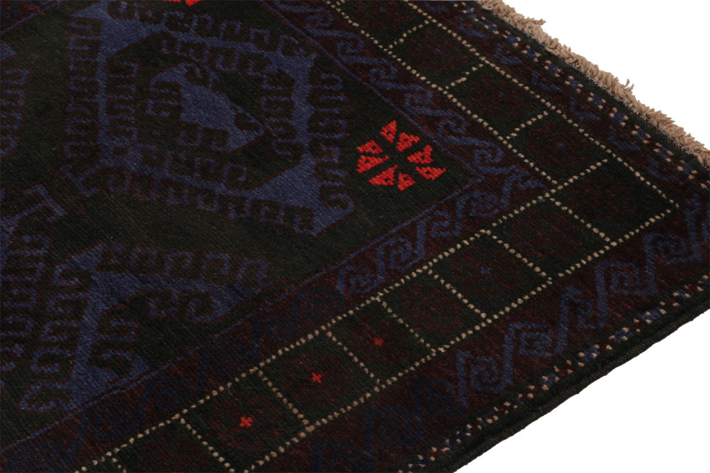 Blue Vintage Baluch Tribal Runner Rug