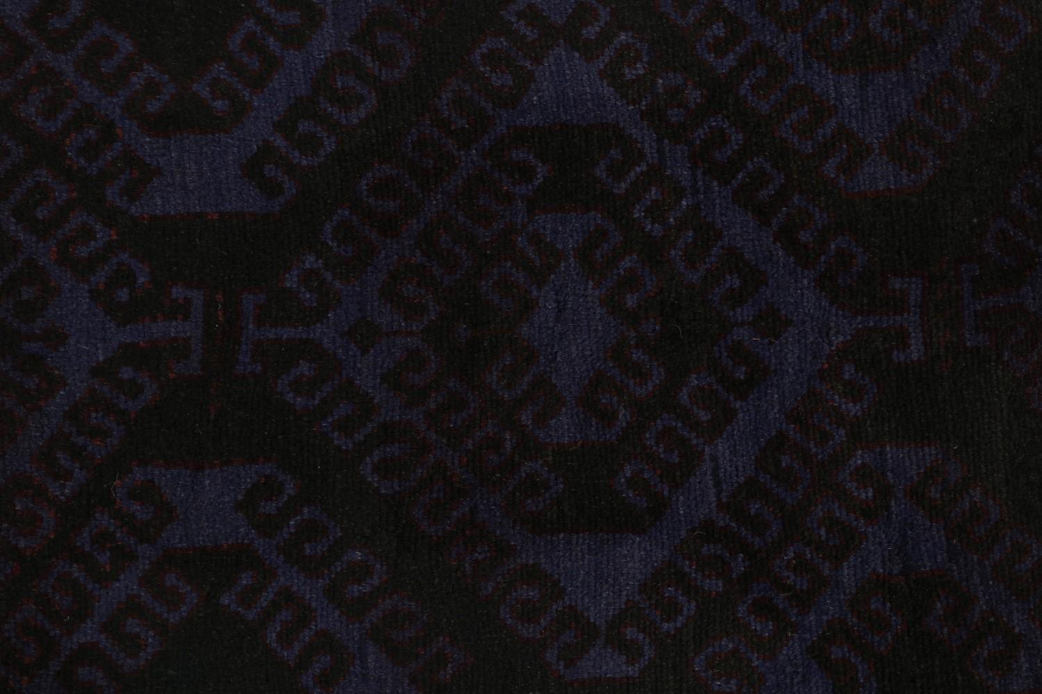 Blue Vintage Baluch Tribal Runner Rug
