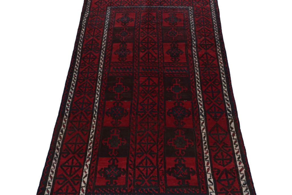 Red Vintage Baluch Tribal Pile Rug