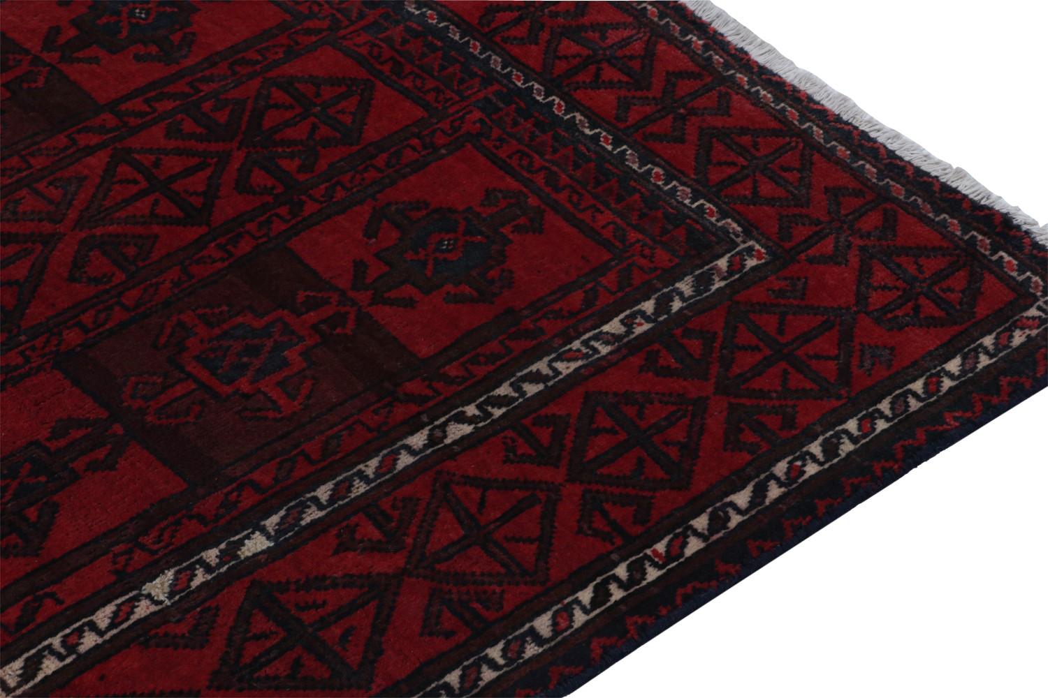Red Vintage Baluch Tribal Pile Rug