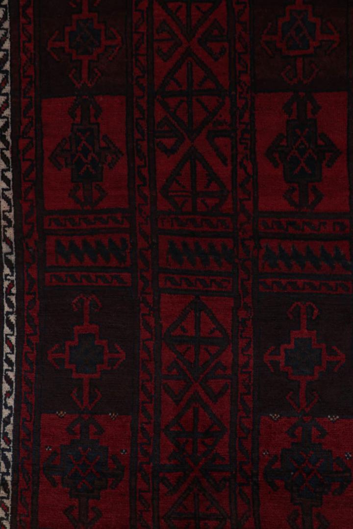 Red Vintage Baluch Tribal Pile Rug