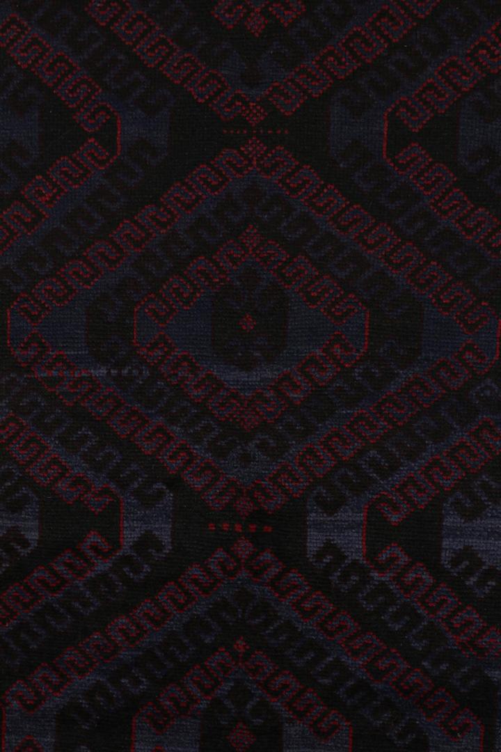 Vintage Afghani Baluch Tribal Rug in Blue with Red Geometric Patterns