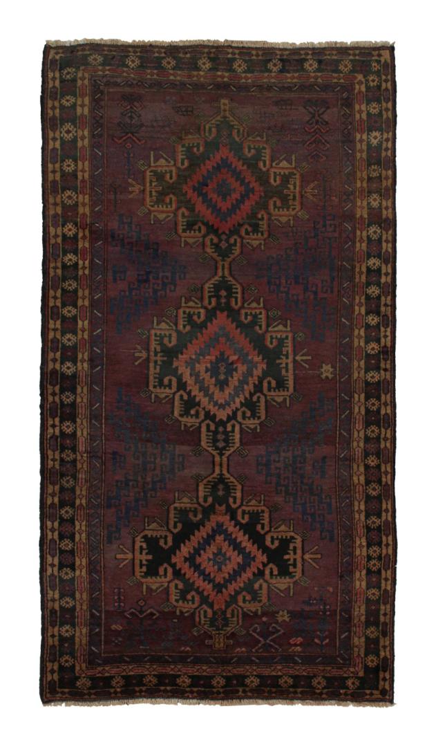 Vintage Baluch Tribal Runner Rug with Medallions
