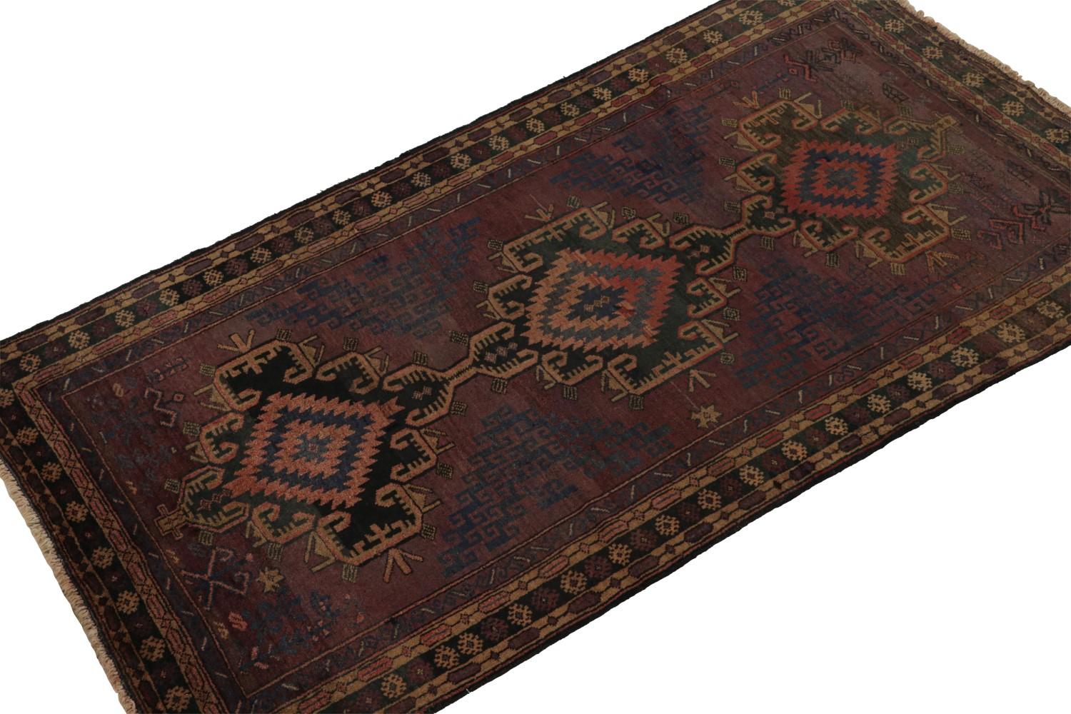 Vintage Baluch Tribal Runner Rug with Medallions
