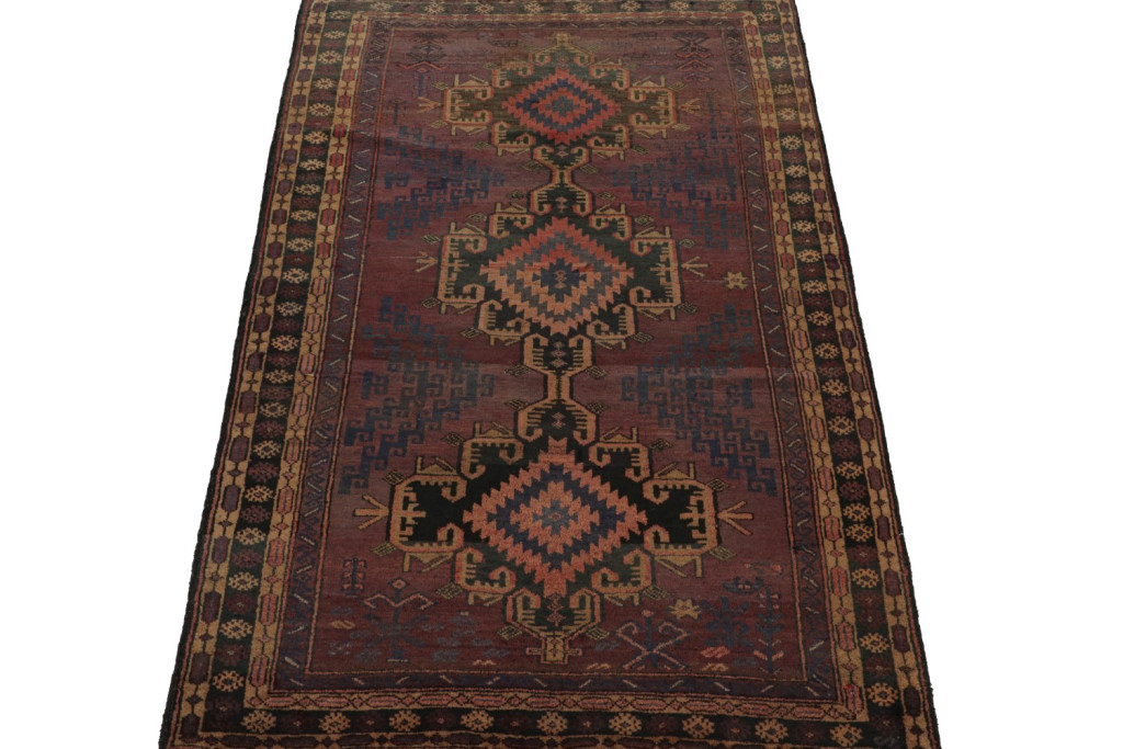 Vintage Baluch Tribal Runner Rug with Medallions