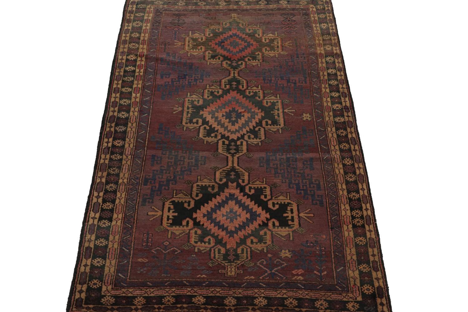 Vintage Baluch Tribal Runner Rug with Medallions