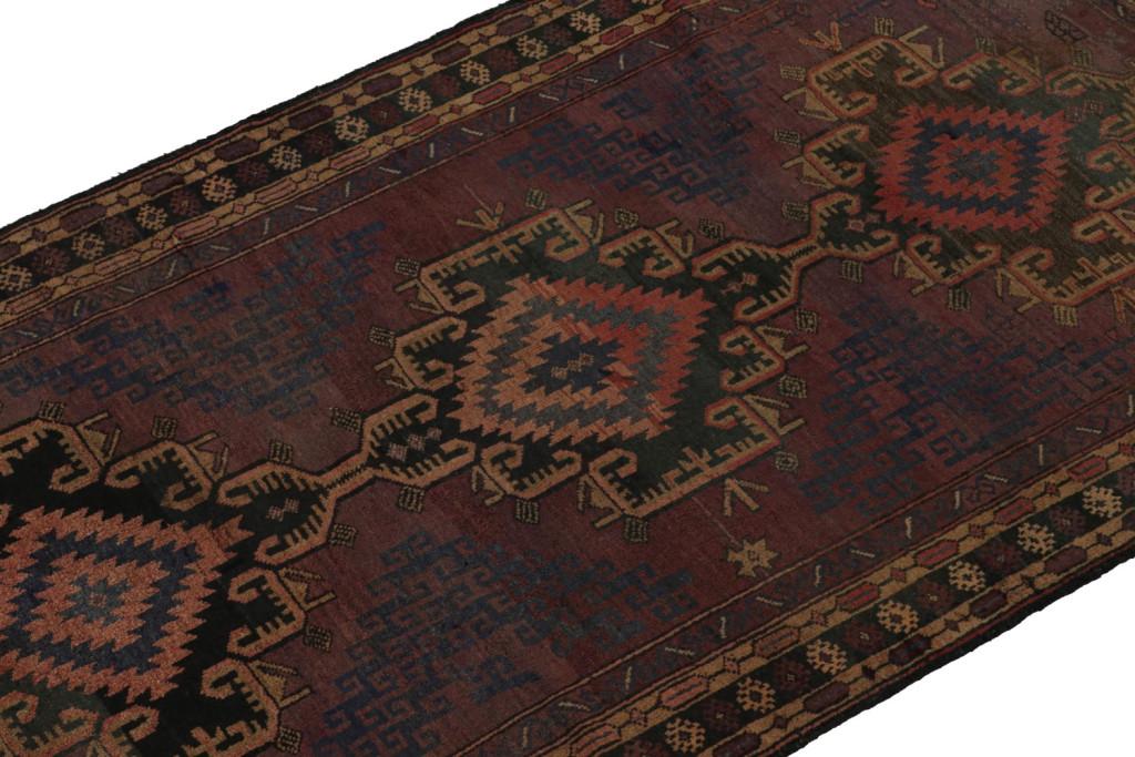 Vintage Baluch Tribal Runner Rug with Medallions