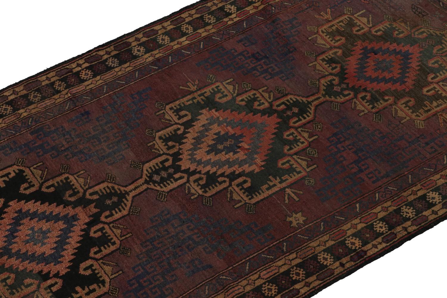 Vintage Baluch Tribal Runner Rug with Medallions