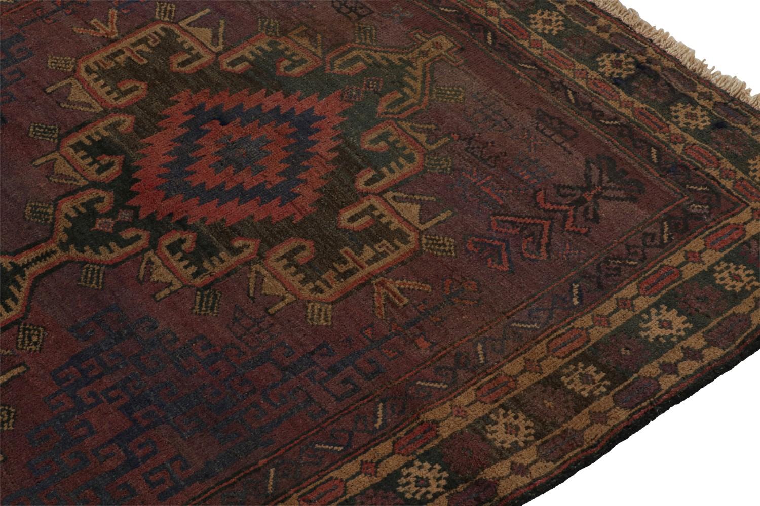 Vintage Baluch Tribal Runner Rug with Medallions