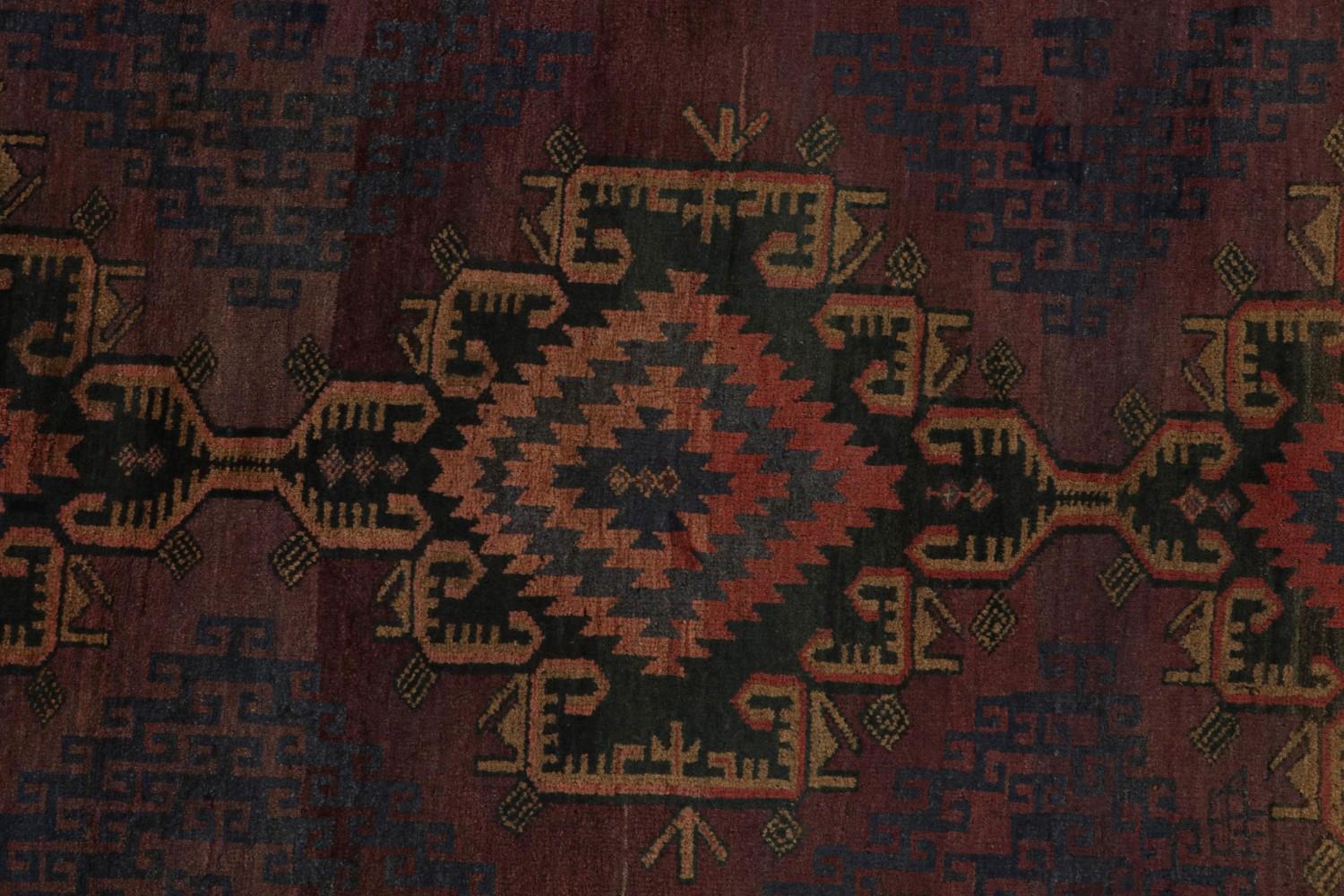 Vintage Baluch Tribal Runner Rug with Medallions