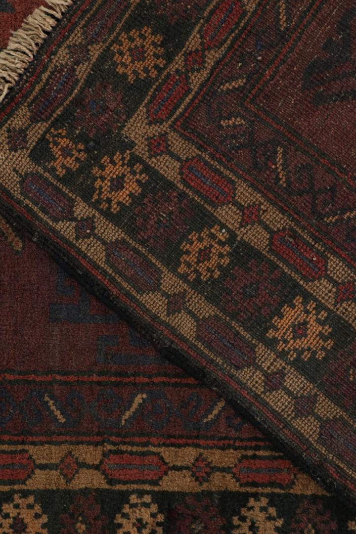Vintage Baluch Tribal Runner Rug with Medallions