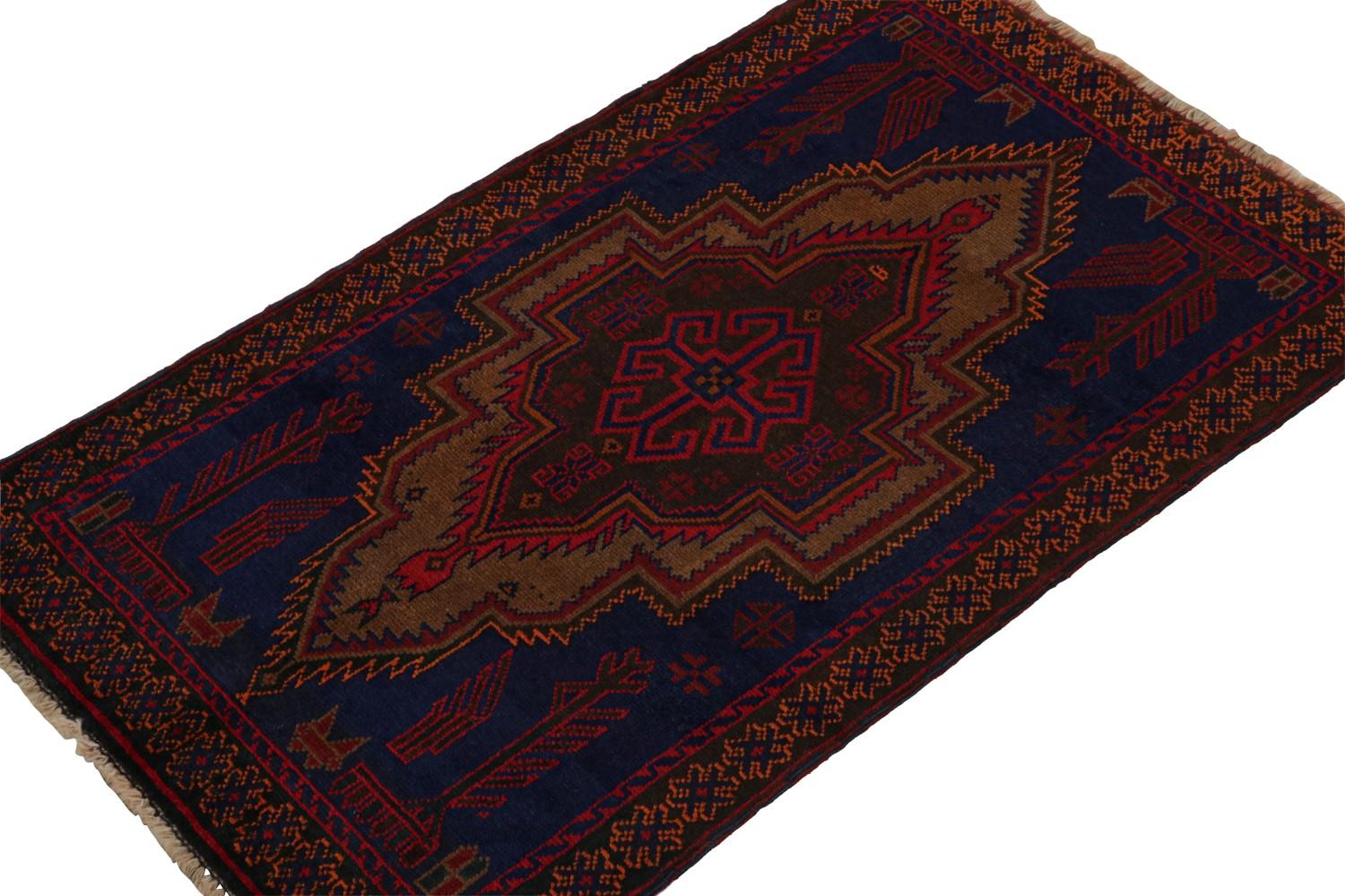 Vintage Afghan Baluch Rug with Medallion Pattern