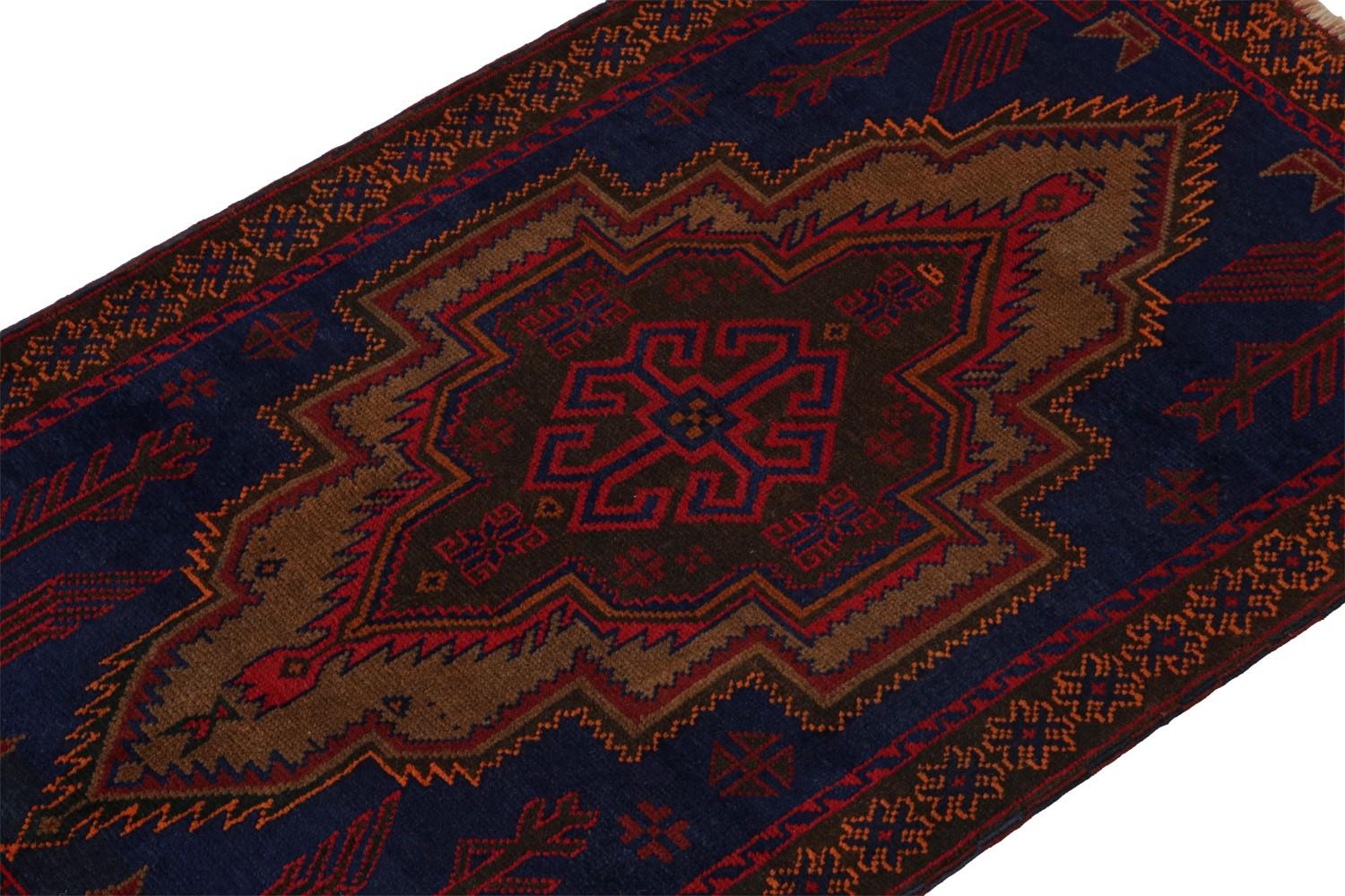 Vintage Afghan Baluch Rug with Medallion Pattern