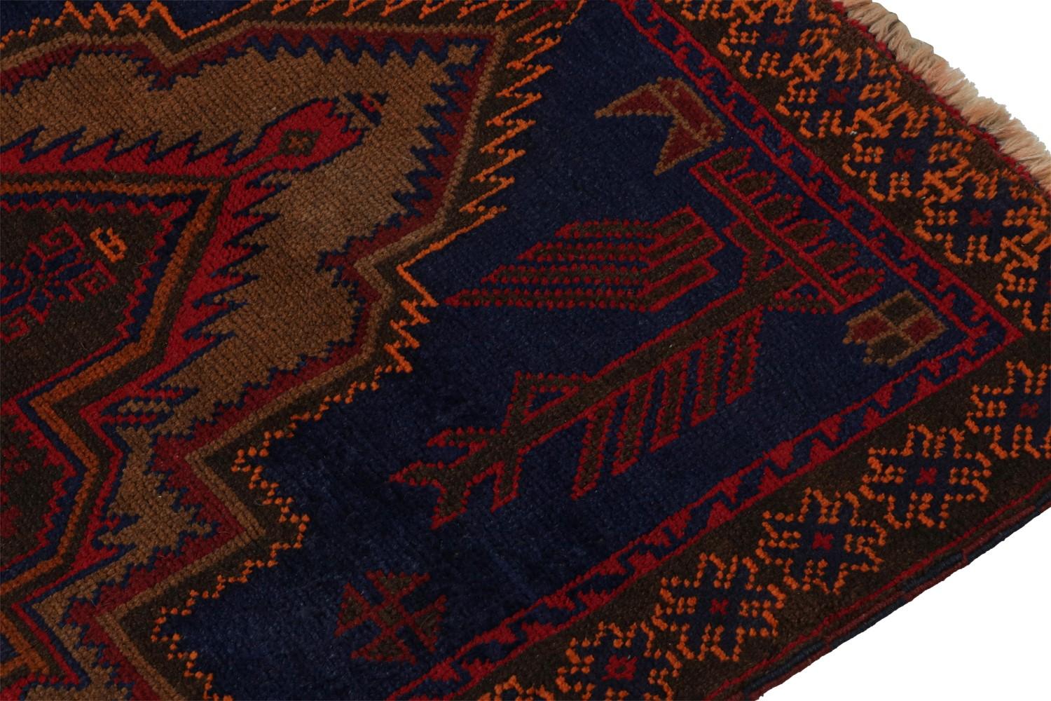 Vintage Afghan Baluch Rug with Medallion Pattern
