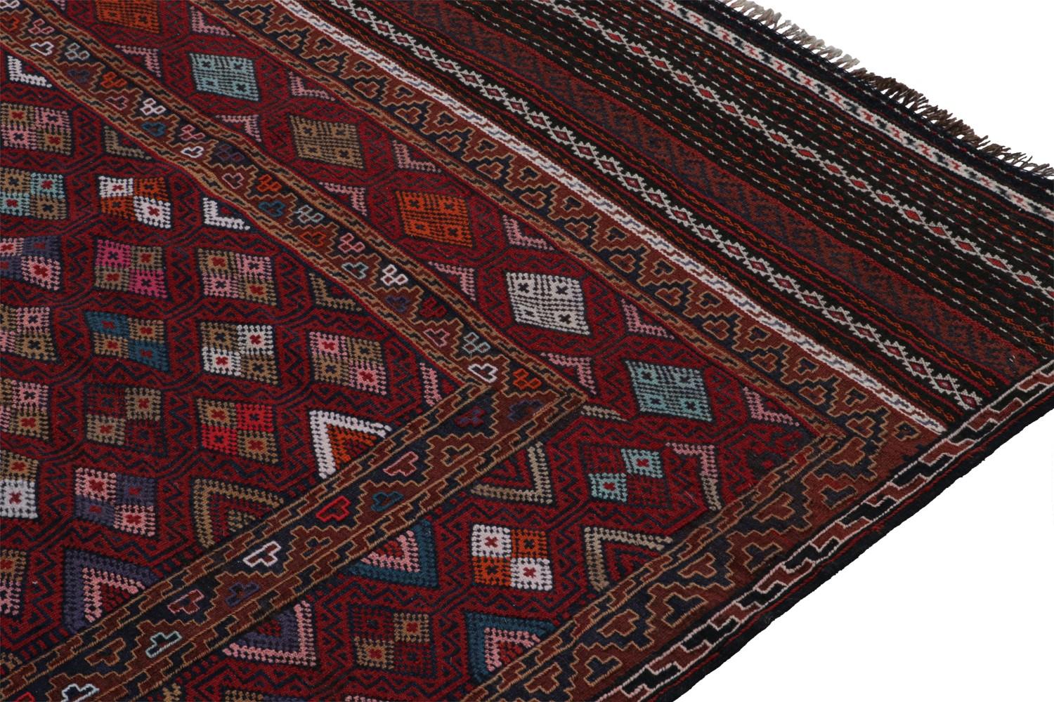 Red Vintage Afghan Baluch Tribal Kilim Rug