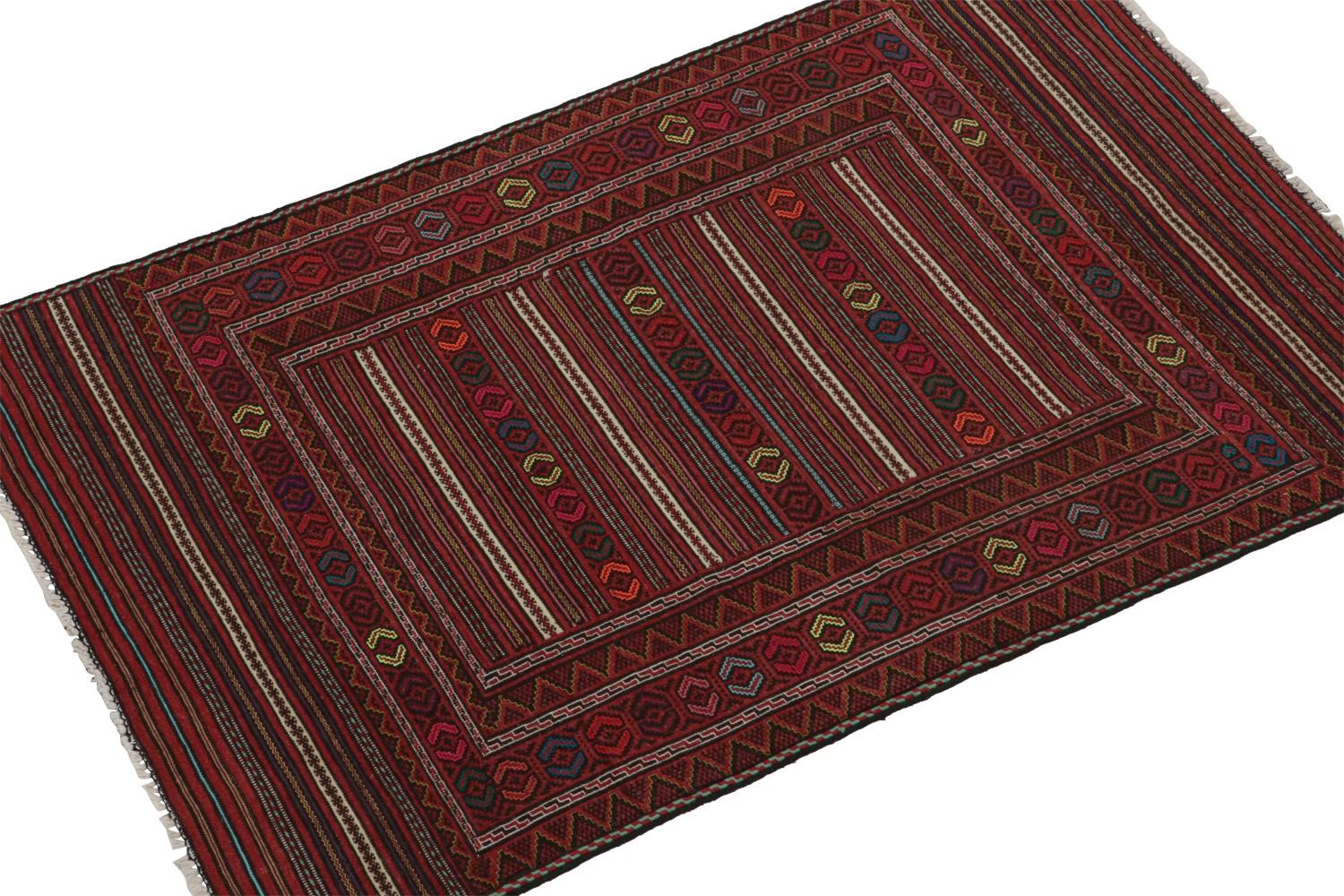 Striped Vintage Afghani Baluch Tribal Kilim