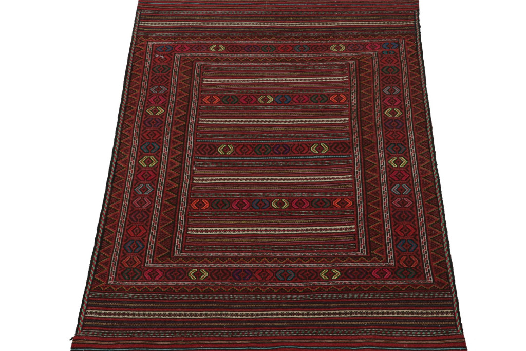 Striped Vintage Afghani Baluch Tribal Kilim