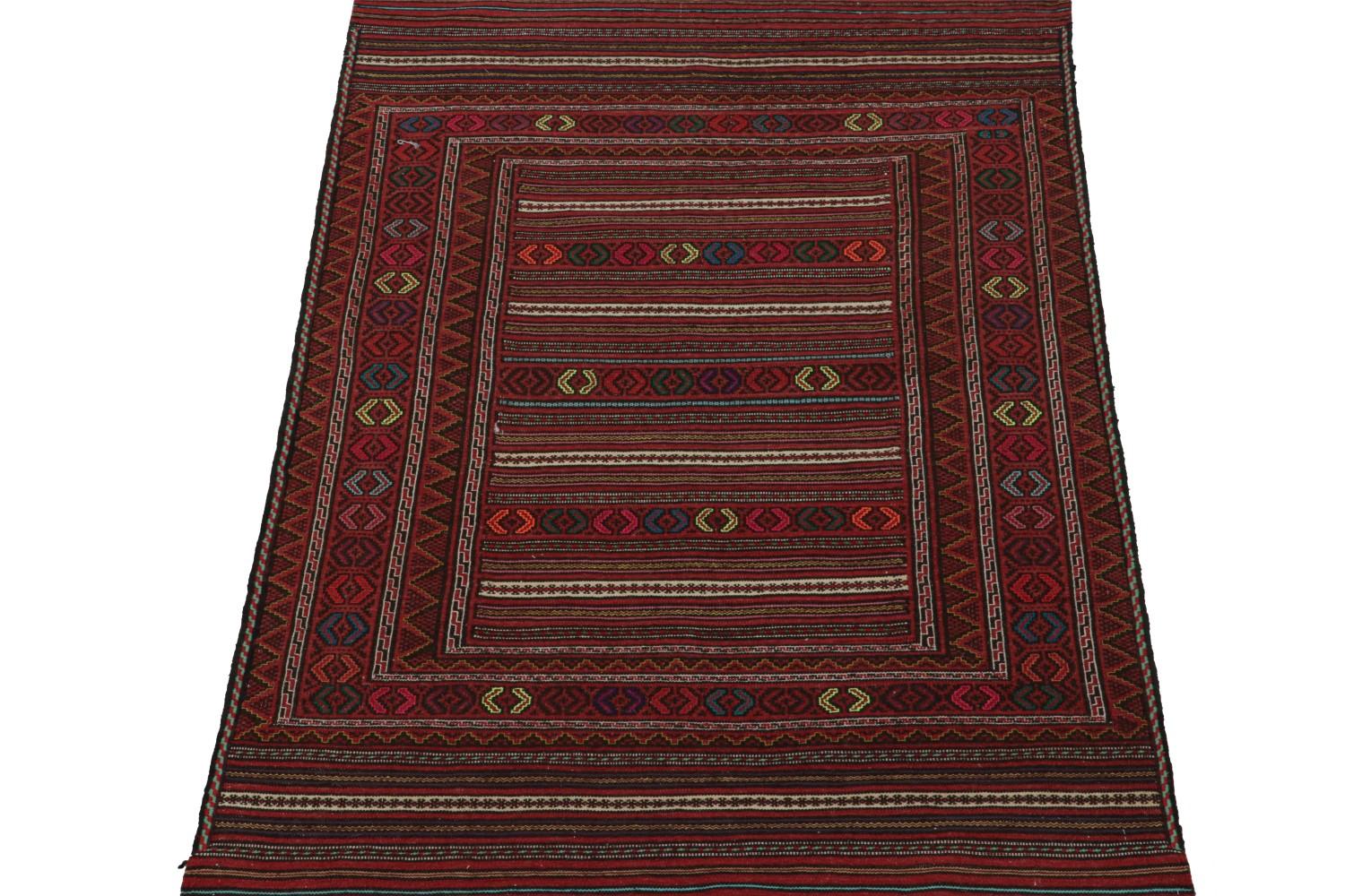 Striped Vintage Afghani Baluch Tribal Kilim