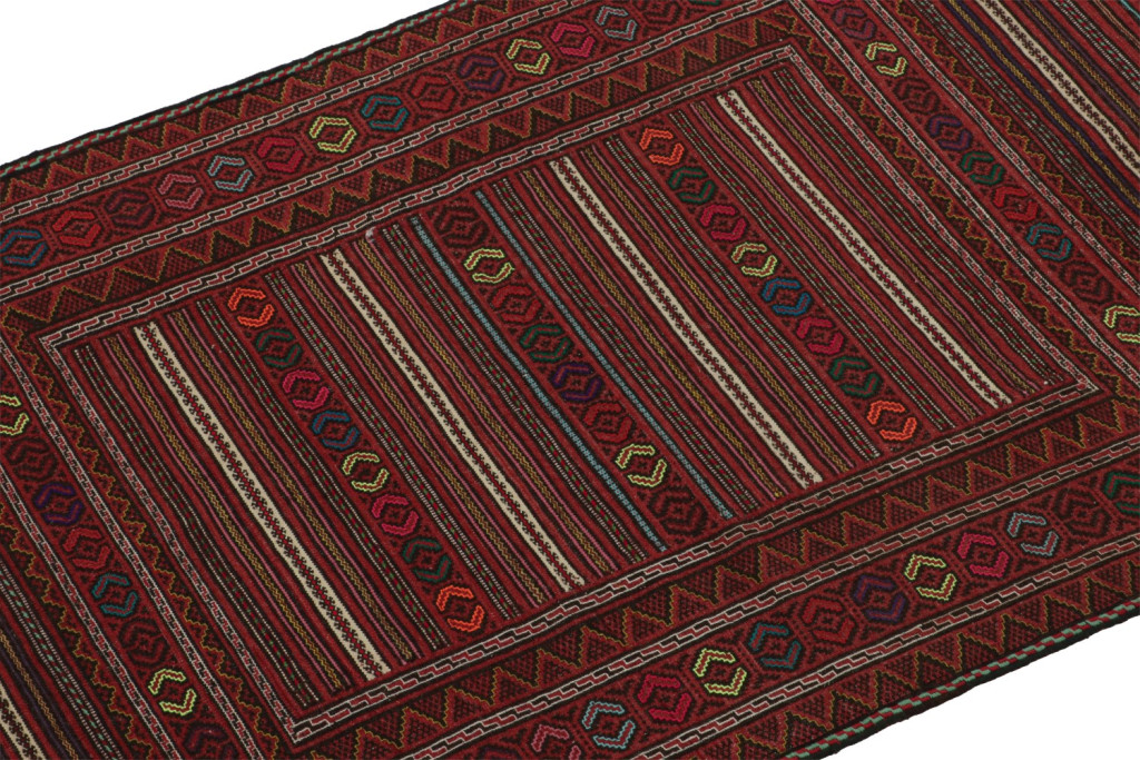 Striped Vintage Afghani Baluch Tribal Kilim