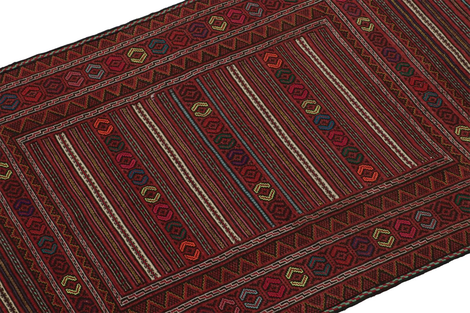 Striped Vintage Afghani Baluch Tribal Kilim