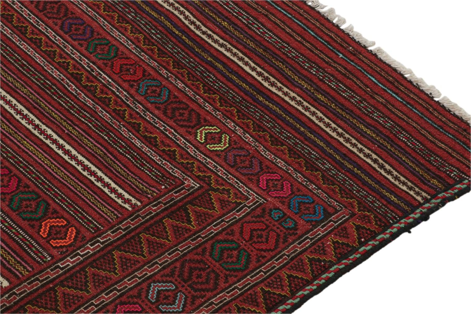 Striped Vintage Afghani Baluch Tribal Kilim