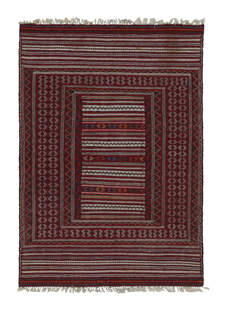 Red Vintage Afghani Baluch Tribal Kilim