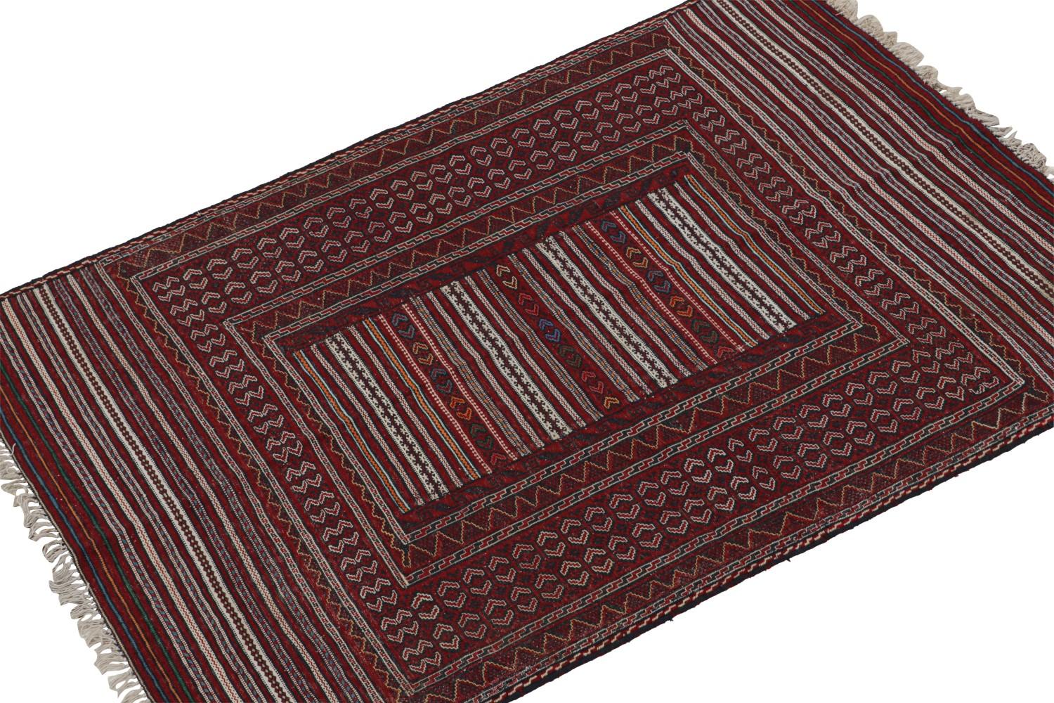 Red Vintage Afghani Baluch Tribal Kilim
