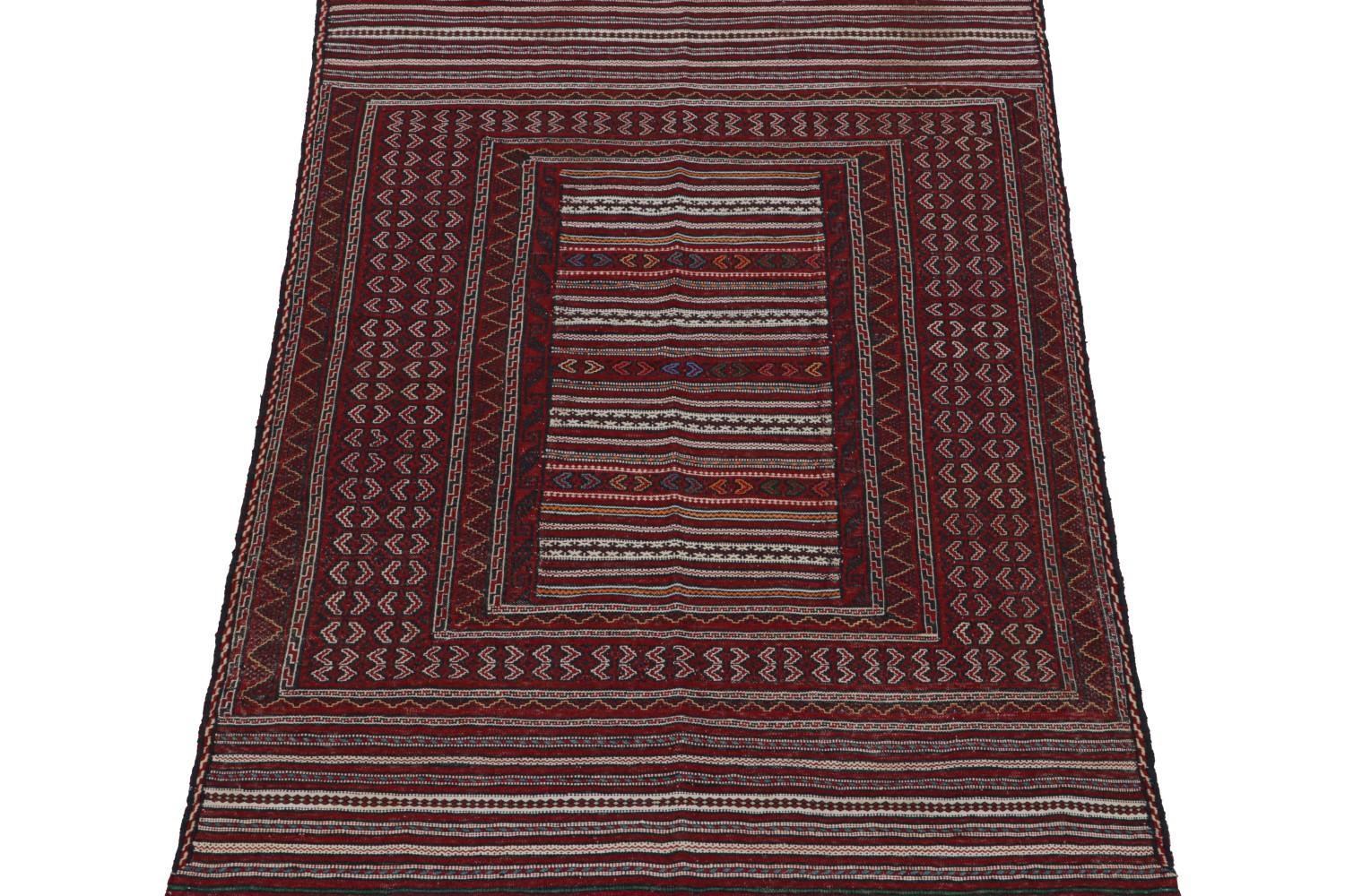 Red Vintage Afghani Baluch Tribal Kilim
