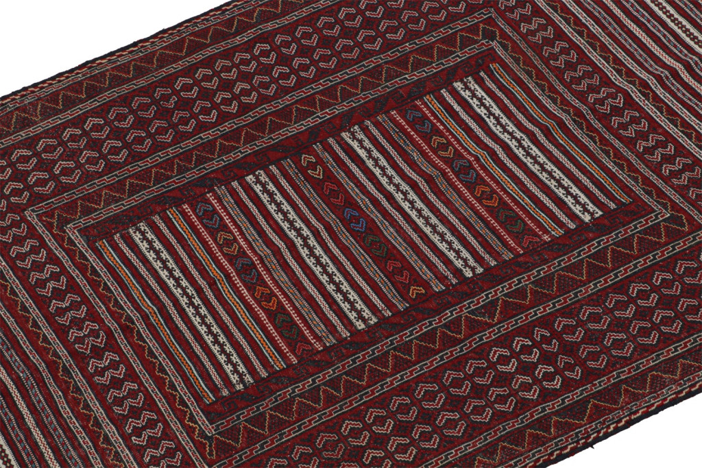 Red Vintage Afghani Baluch Tribal Kilim