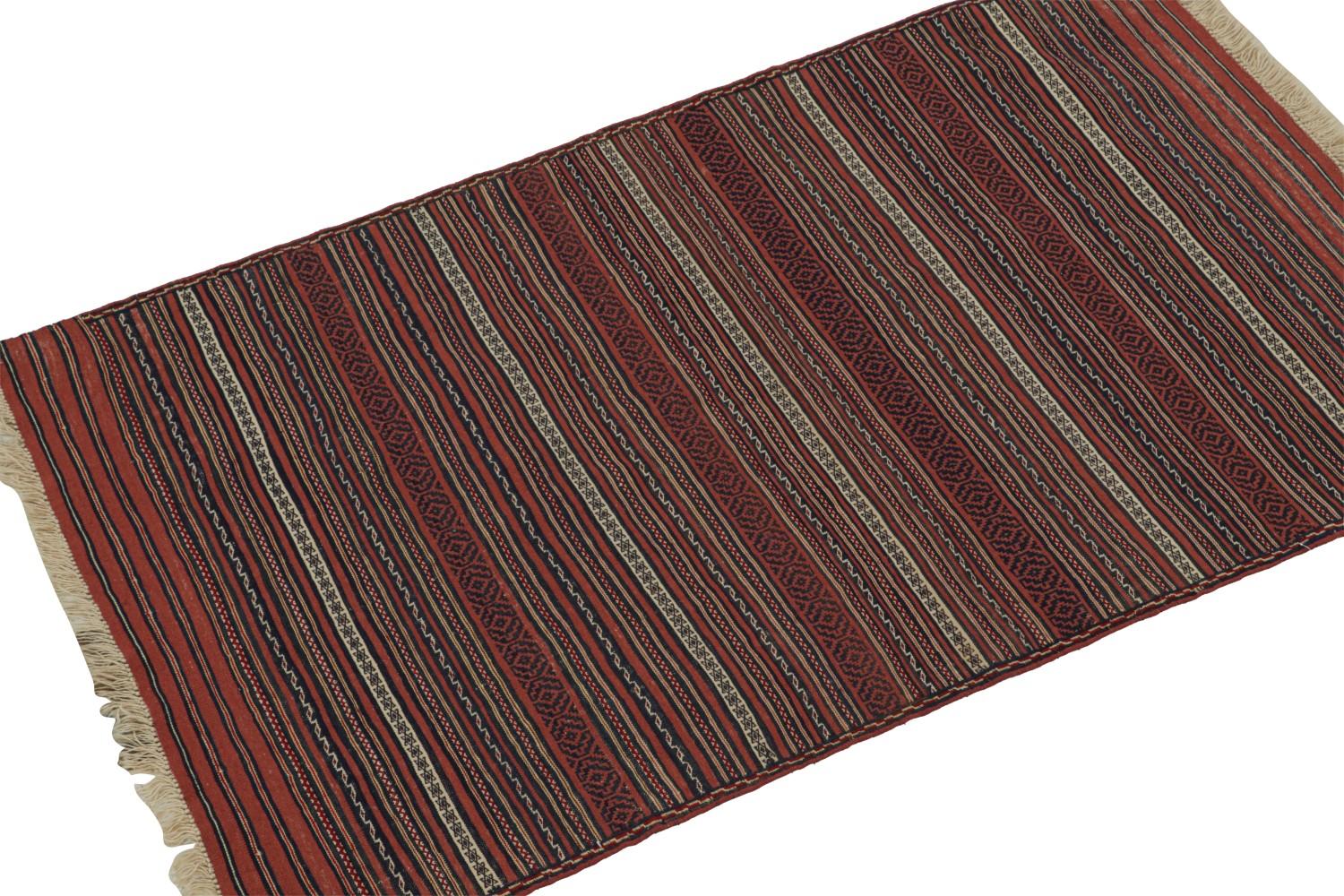 Vintage Afghani Baluch Tribal Rug and Striped Kilim