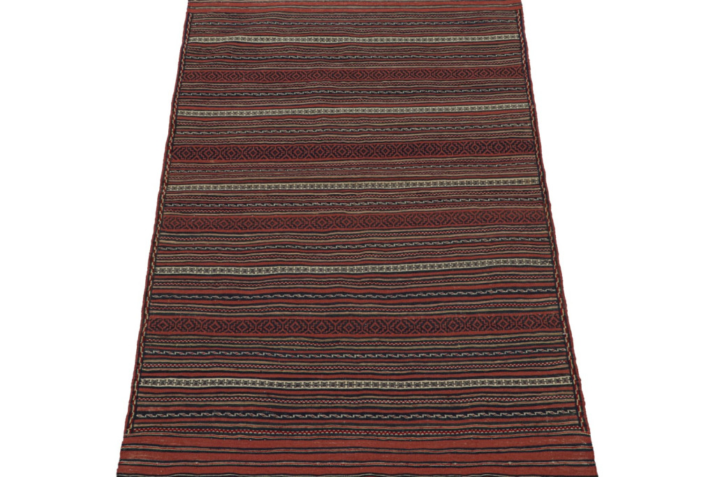 Vintage Afghani Baluch Tribal Rug and Striped Kilim