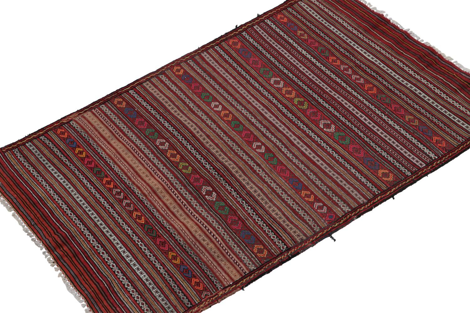 Striped Vintage Afghani Baluch Tribal Kilim