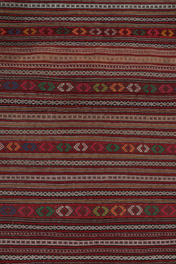 Striped Vintage Afghani Baluch Tribal Kilim