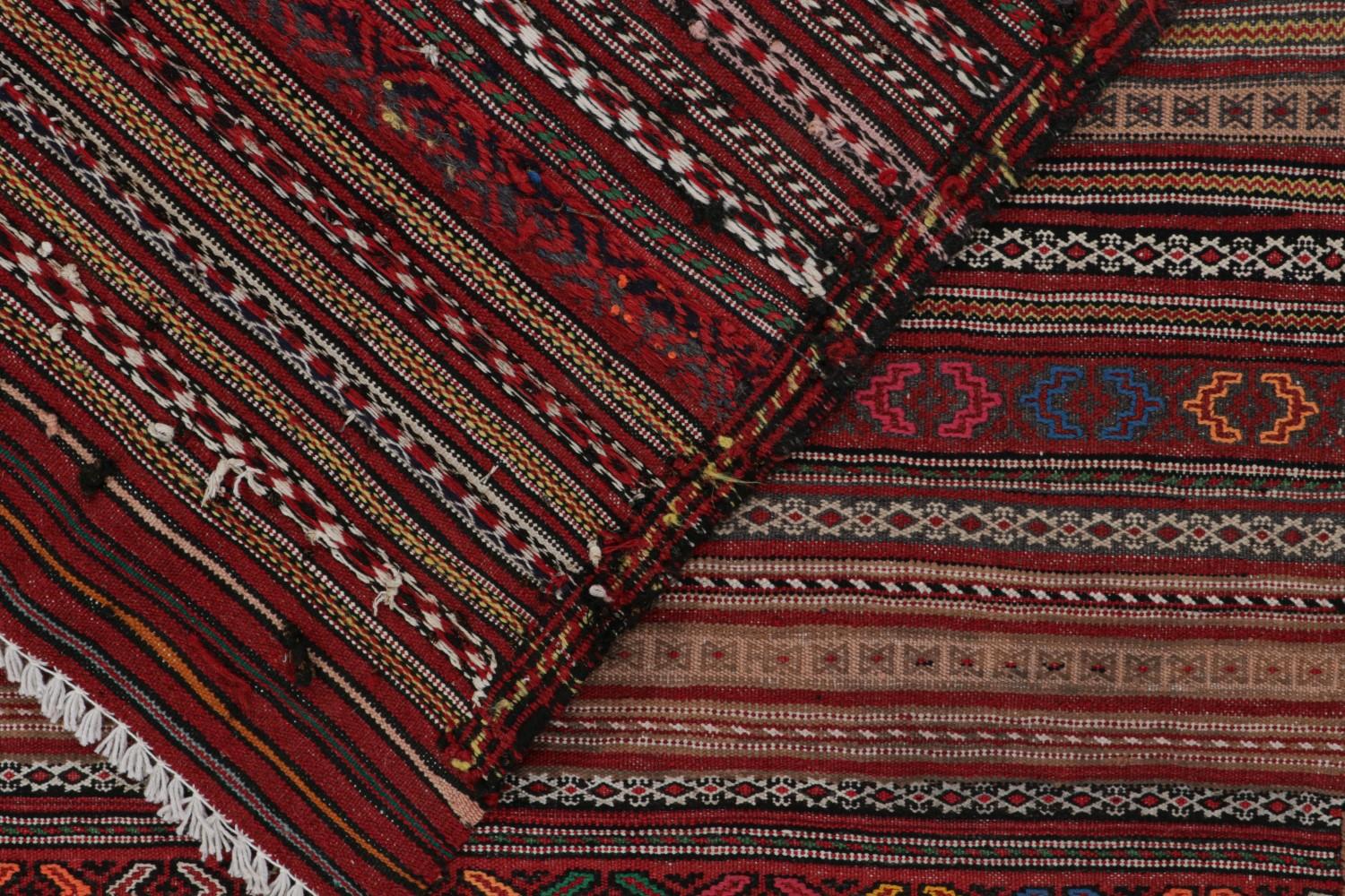 Striped Vintage Afghani Baluch Tribal Kilim