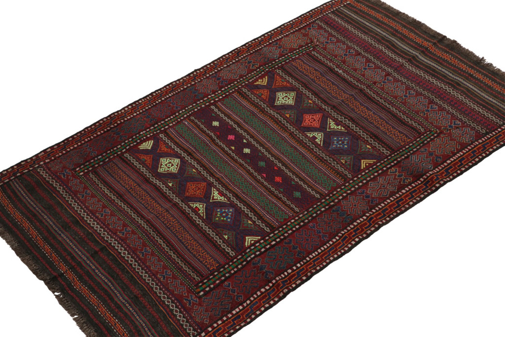 Vintage Baluch Tribal Kilim with Geometric Patterns