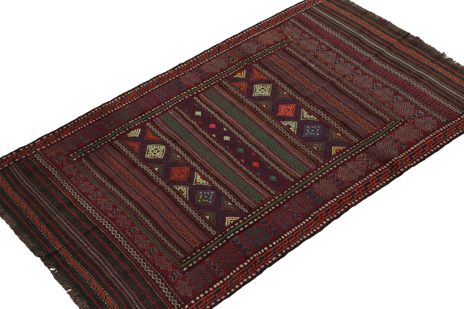 Vintage Baluch Tribal Kilim with Geometric Patterns