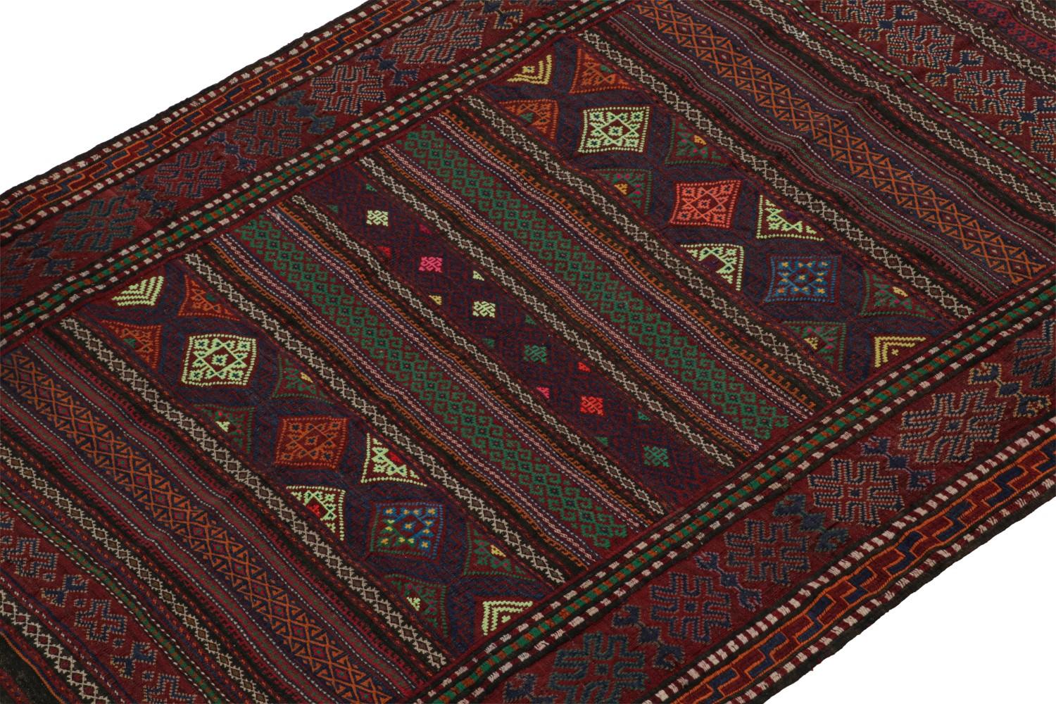 Vintage Baluch Tribal Kilim with Geometric Patterns