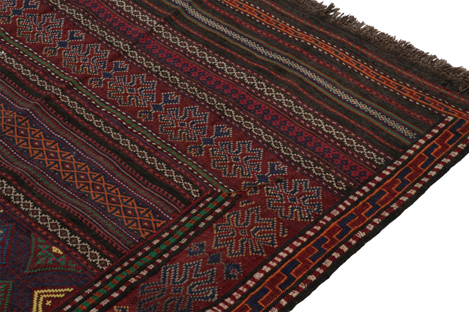 Vintage Baluch Tribal Kilim with Geometric Patterns
