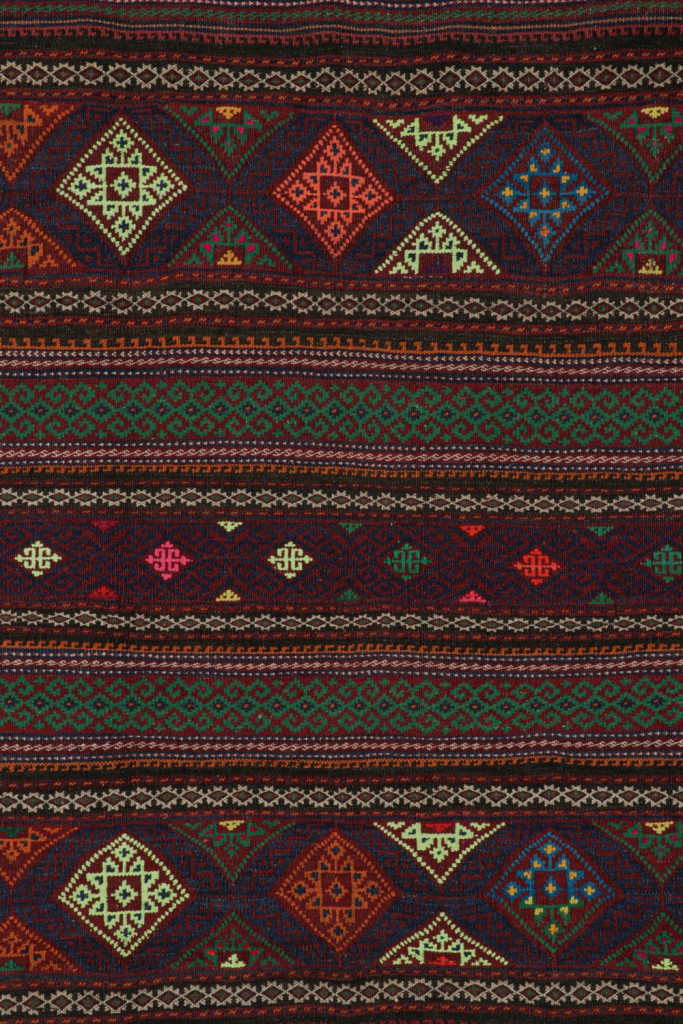 Vintage Baluch Tribal Kilim with Geometric Patterns