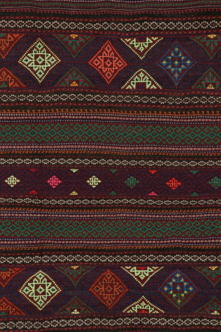 Vintage Baluch Tribal Kilim with Geometric Patterns