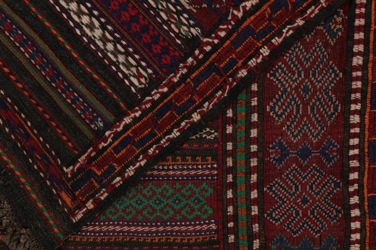 Vintage Baluch Tribal Kilim with Geometric Patterns