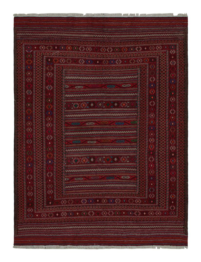 Red Vintage Afghani Baluch Tribal Kilim